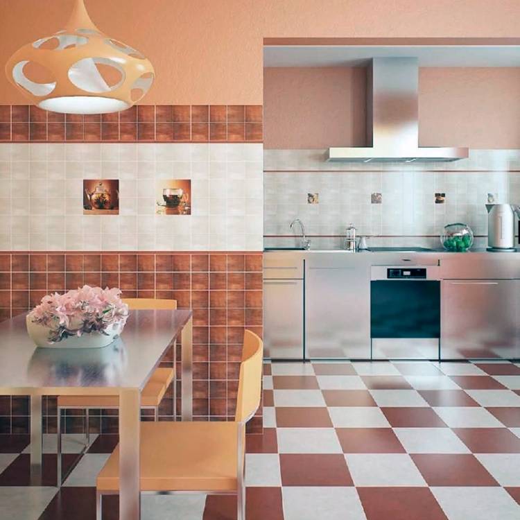 Отделка пола на кухне плиткой: 25 интересных идей