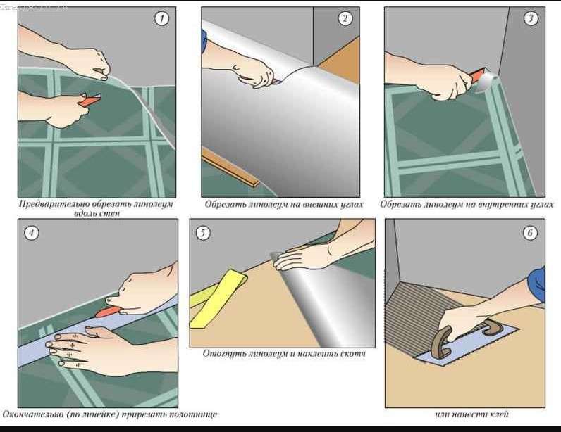 Как правильно стелить линолеум: как постелить в комнате. как застелить линолеум самому в квартире, как раскроить, фото и видео