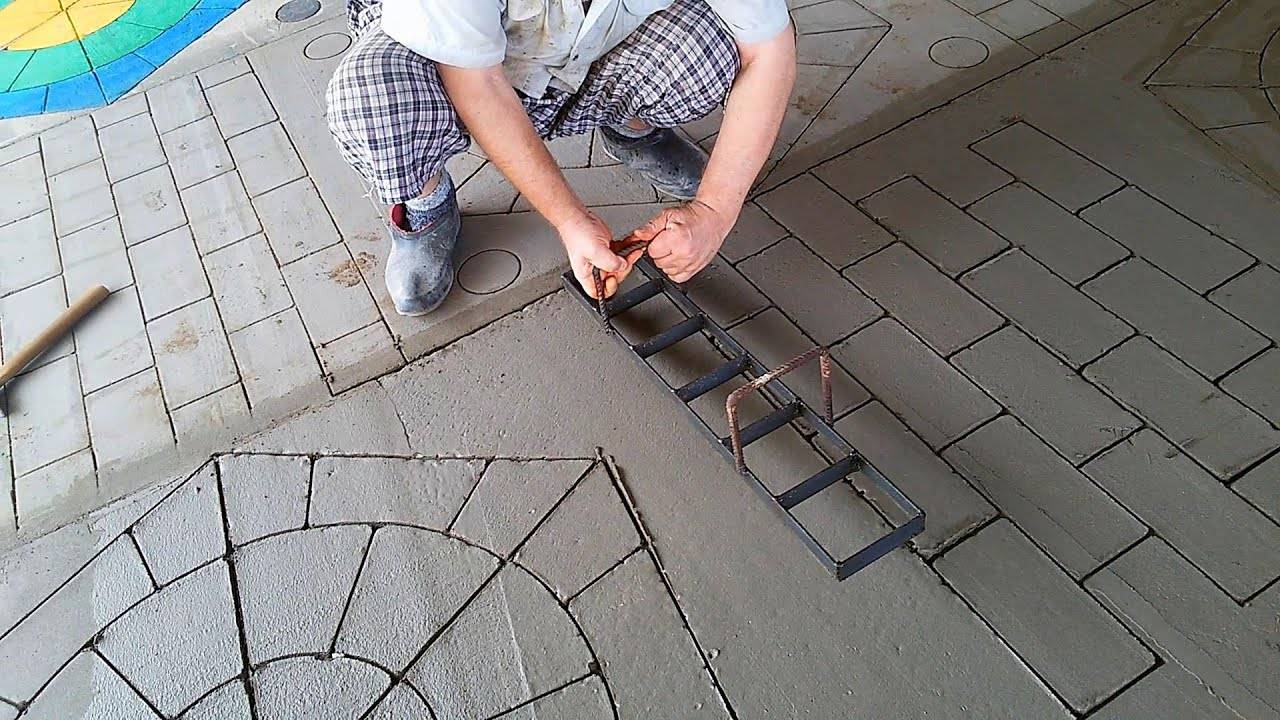 Декоративный печатный бетон своими руками   строительство домов и конструкций из пеноблоков