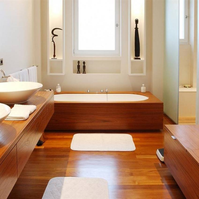 Деревянный пол в ванной комнате - особенности и тонкости