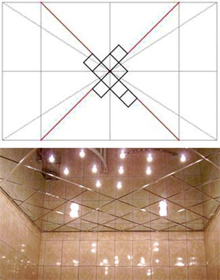 Как клеить потолочную плитку по диагонали без ошибок