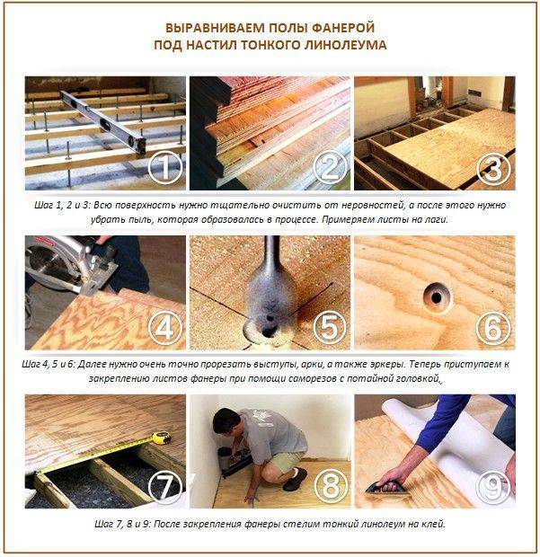 Укладка линолеума на деревянный пол: технология работ