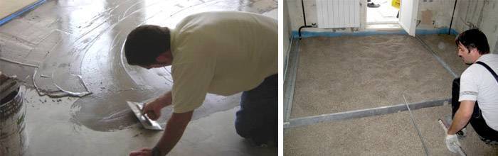 Как выровнять пол в квартире без стяжки. чем выровнять бетонный пол с перепадами более 3 см
