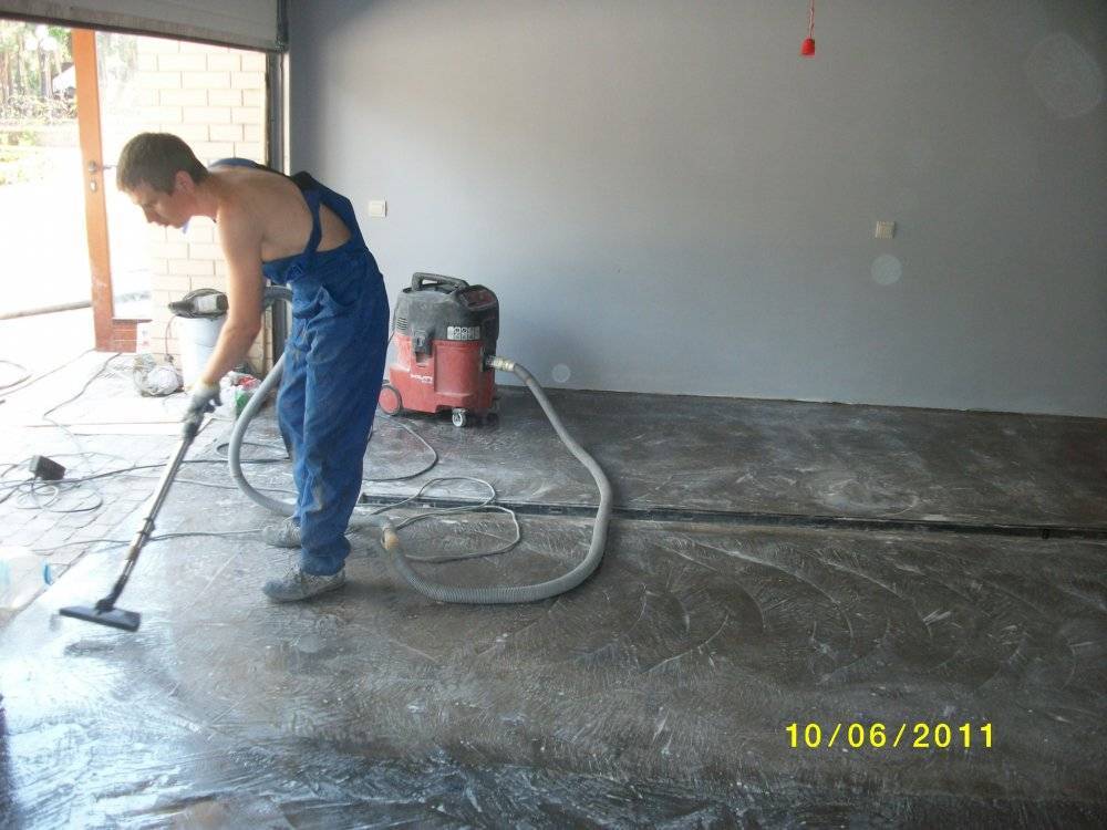 Обеспыливание бетонного пола: что можно сделать своими руками в домашних условиях