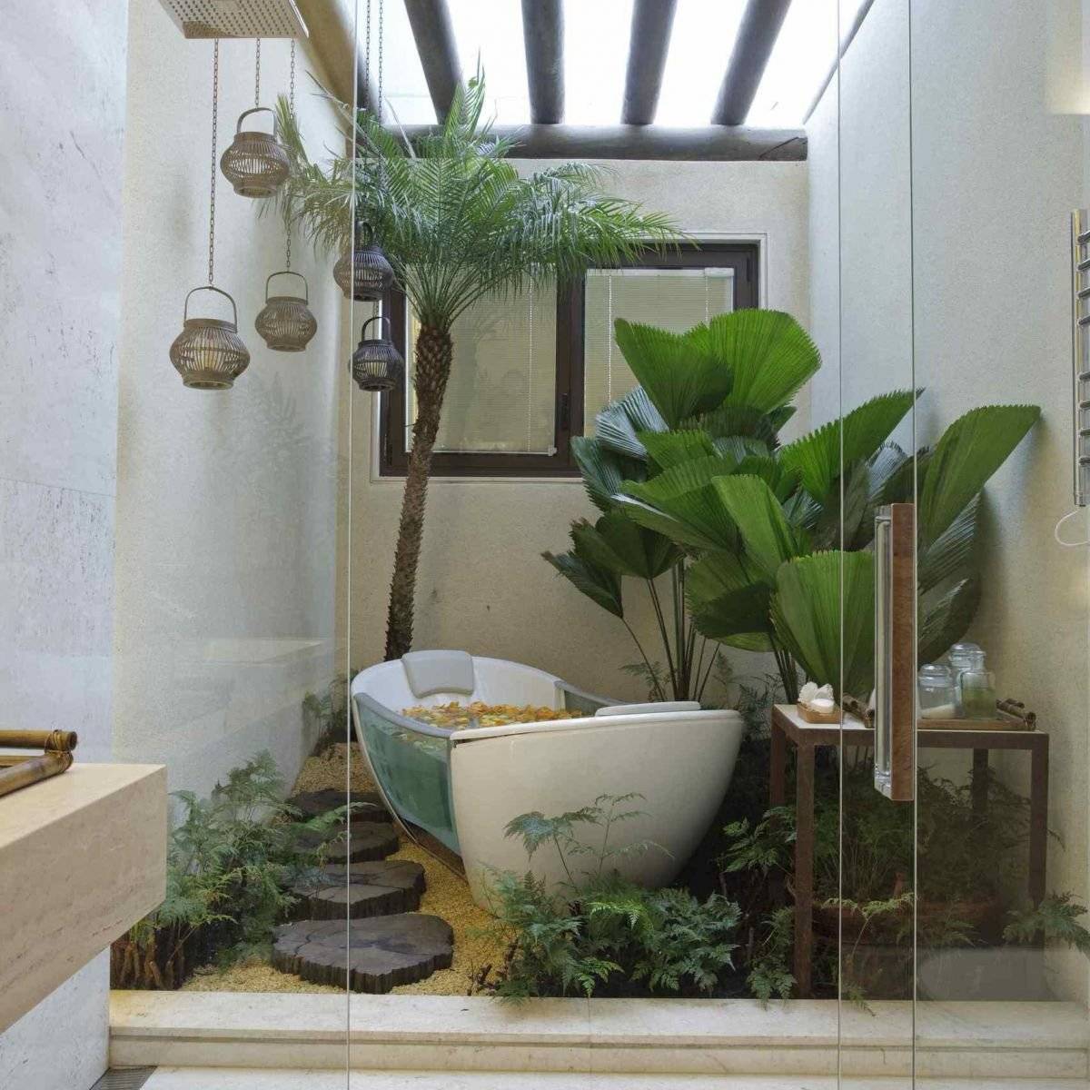 12 способов творчески использовать живые растения в ванной комнате