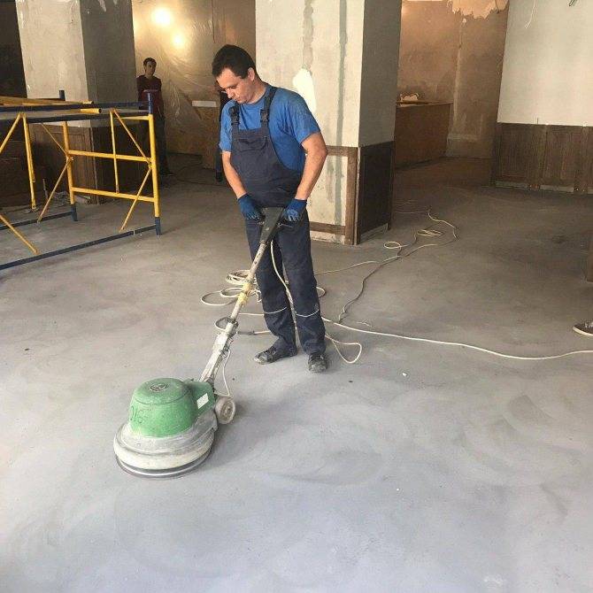 Шлифовка бетонного пола, полированный бетон в домашних условиях