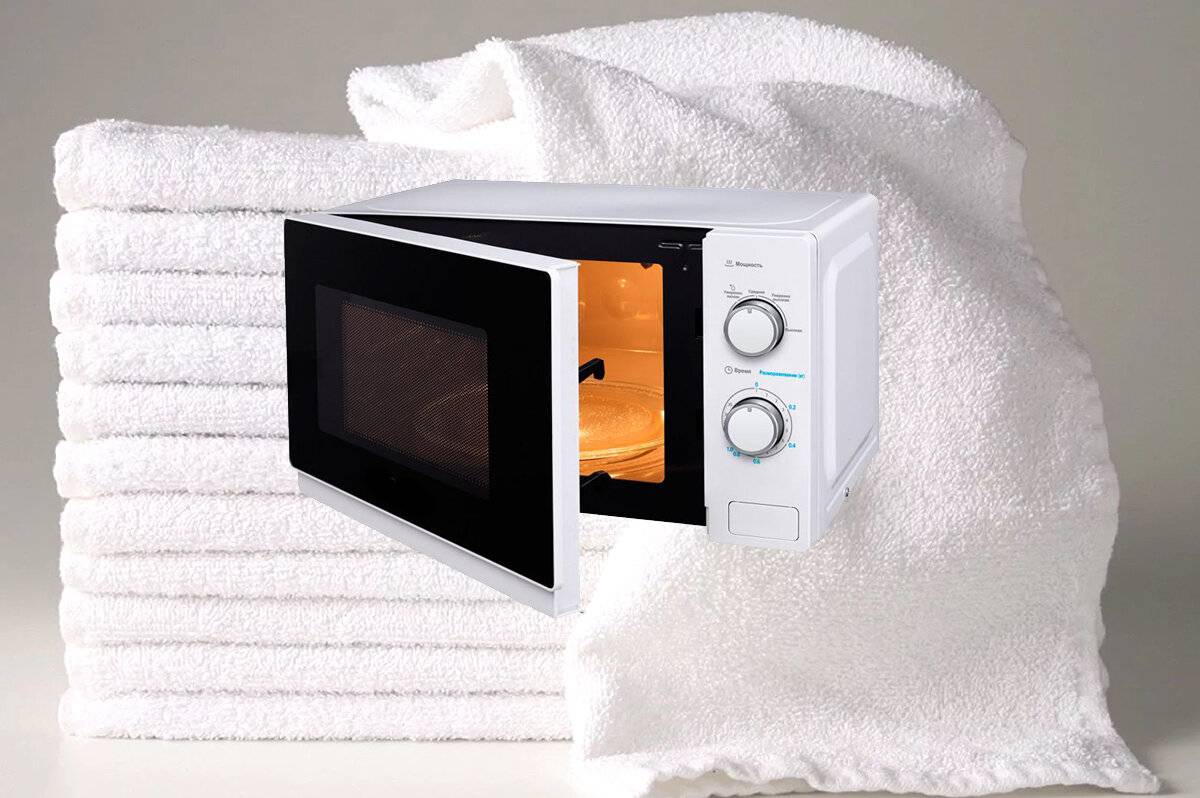 Как в микроволновке отстирать кухонное полотенце