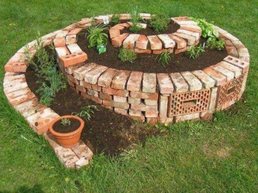 18 необычных применений старых кирпичей в вашем саду