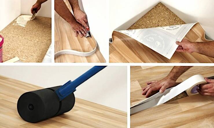 Как уложить линолеум на деревянный пол с подложкой своими руками: обзор +видео работы