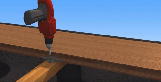 Как можно прикрепить лаги на бетонный пол