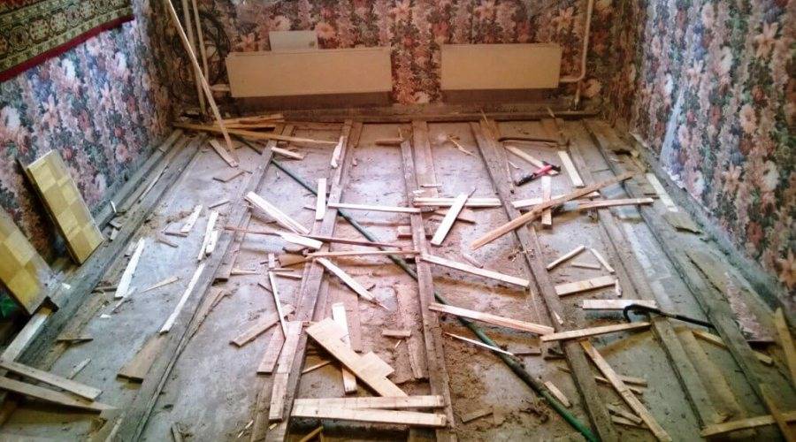 Замена деревянного пола в квартире на бетонный — этапы работ своими руками