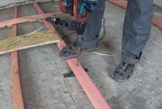 Крепление лаг к бетонному полу самостоятельно - инструкция!