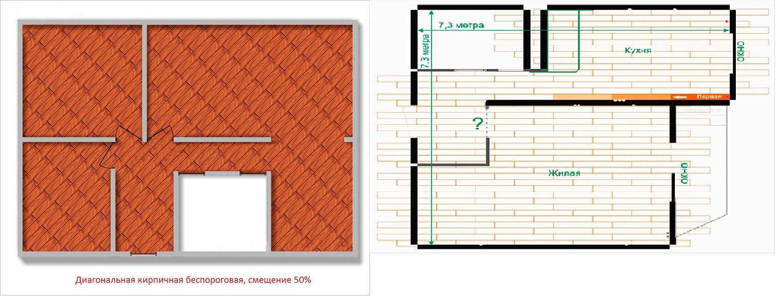 Раскладка ламината на полу калькулятор схема