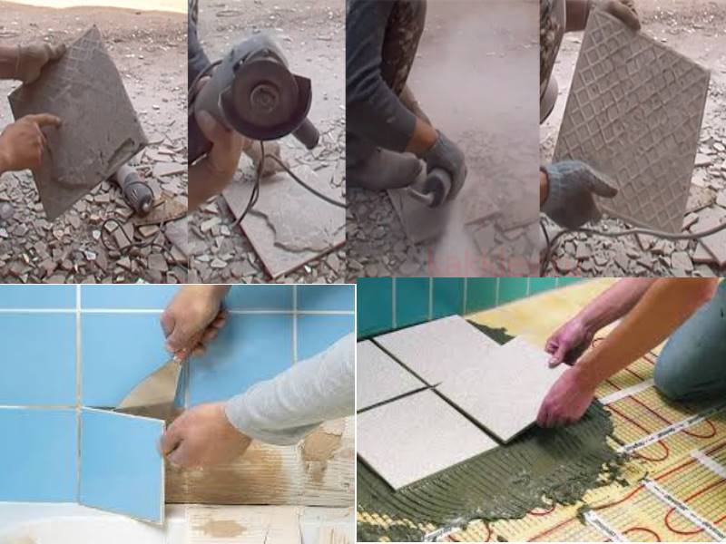 Очищаем плиточный клей с керамической плитки: для повторной установки, средство